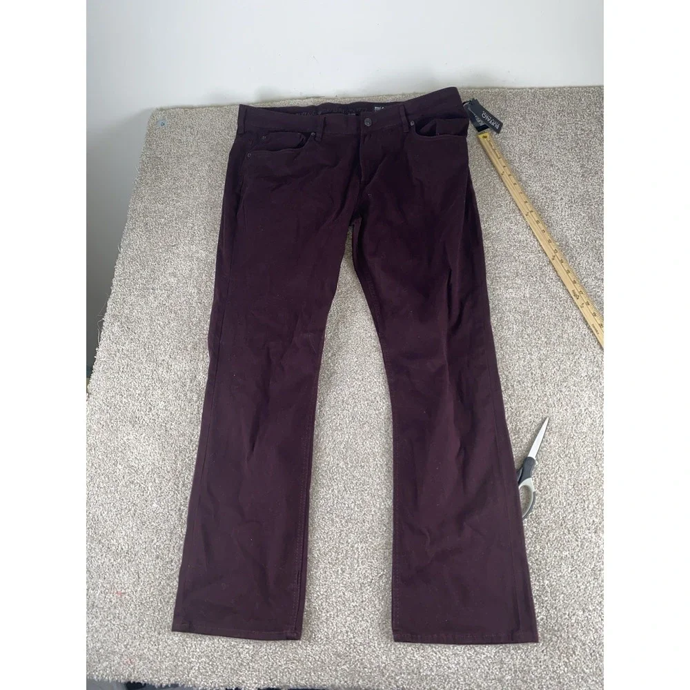 Buffalo David Bitton Jeans Ash‎ X Slim Stretch Cotton 42x32 Maroon NWT MSRP $109
